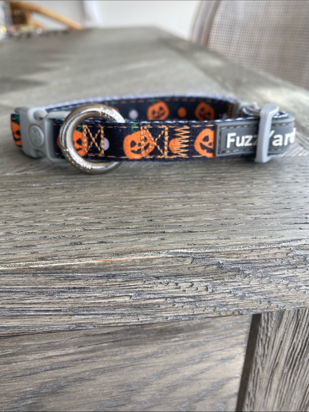 FuzzYard Dog Collar Halloween Pumpkin Adjustable Safety Lock Small